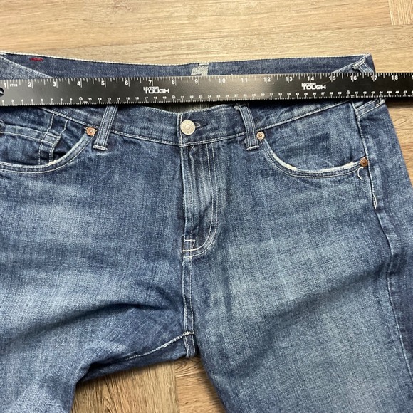 Vintage Y2K 7 For All Mankind A Pocket Bootcut Jeans Womens 34 Blue Classic Boho - Picture 8 of 10